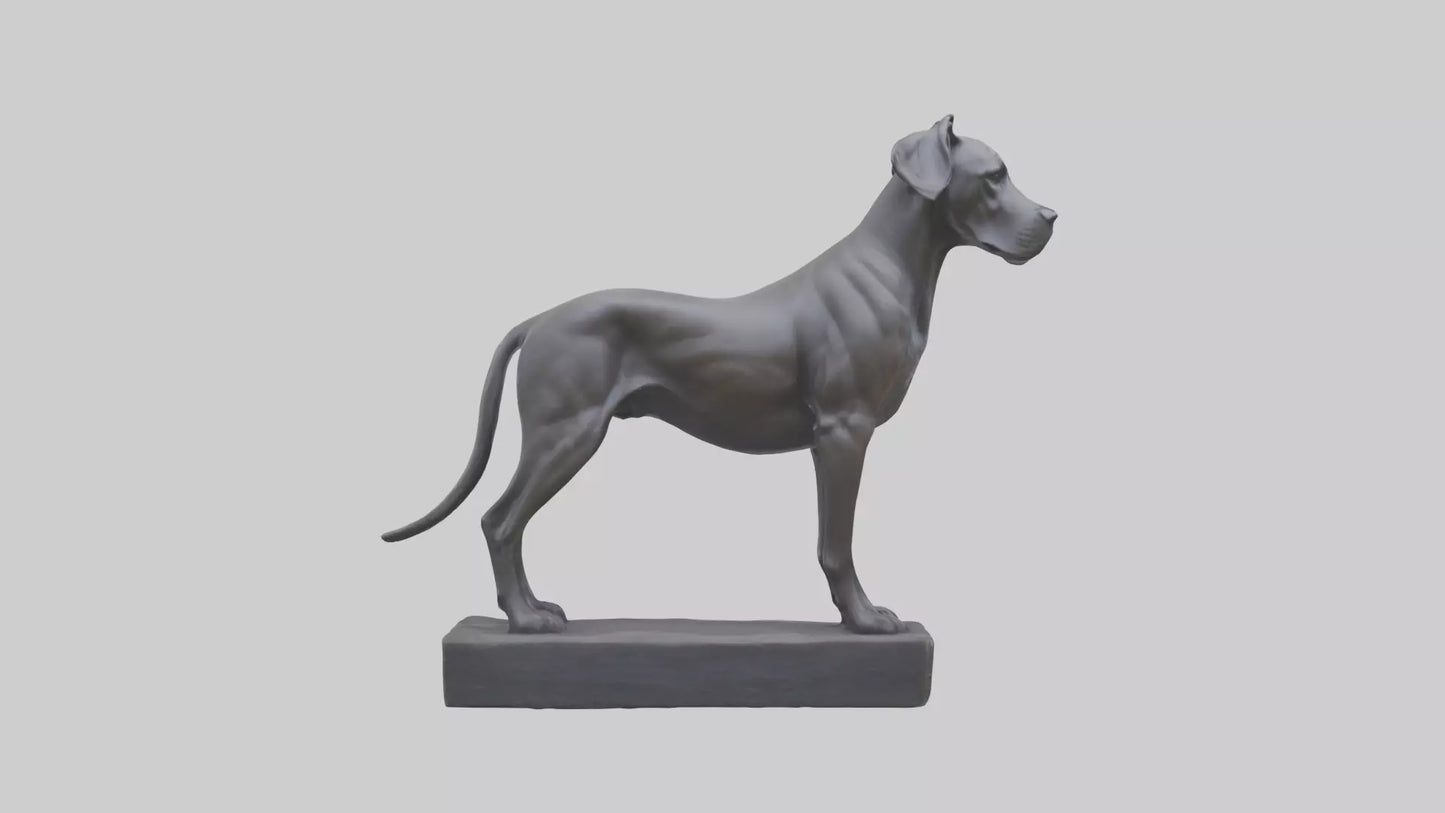 3D model Great Dane statue model VR / AR / low-poly