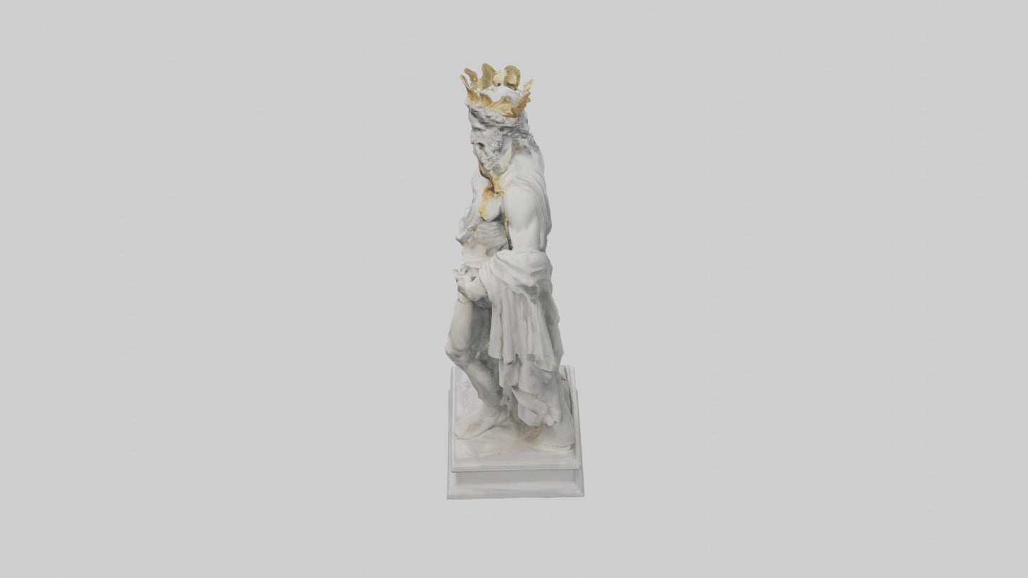 3D model Greek God statue model VR / AR / low-poly