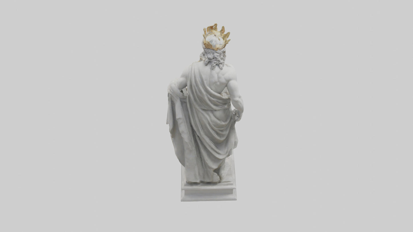 3D model Greek God statue model VR / AR / low-poly