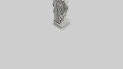 3D model Greek God statue model VR / AR / low-poly