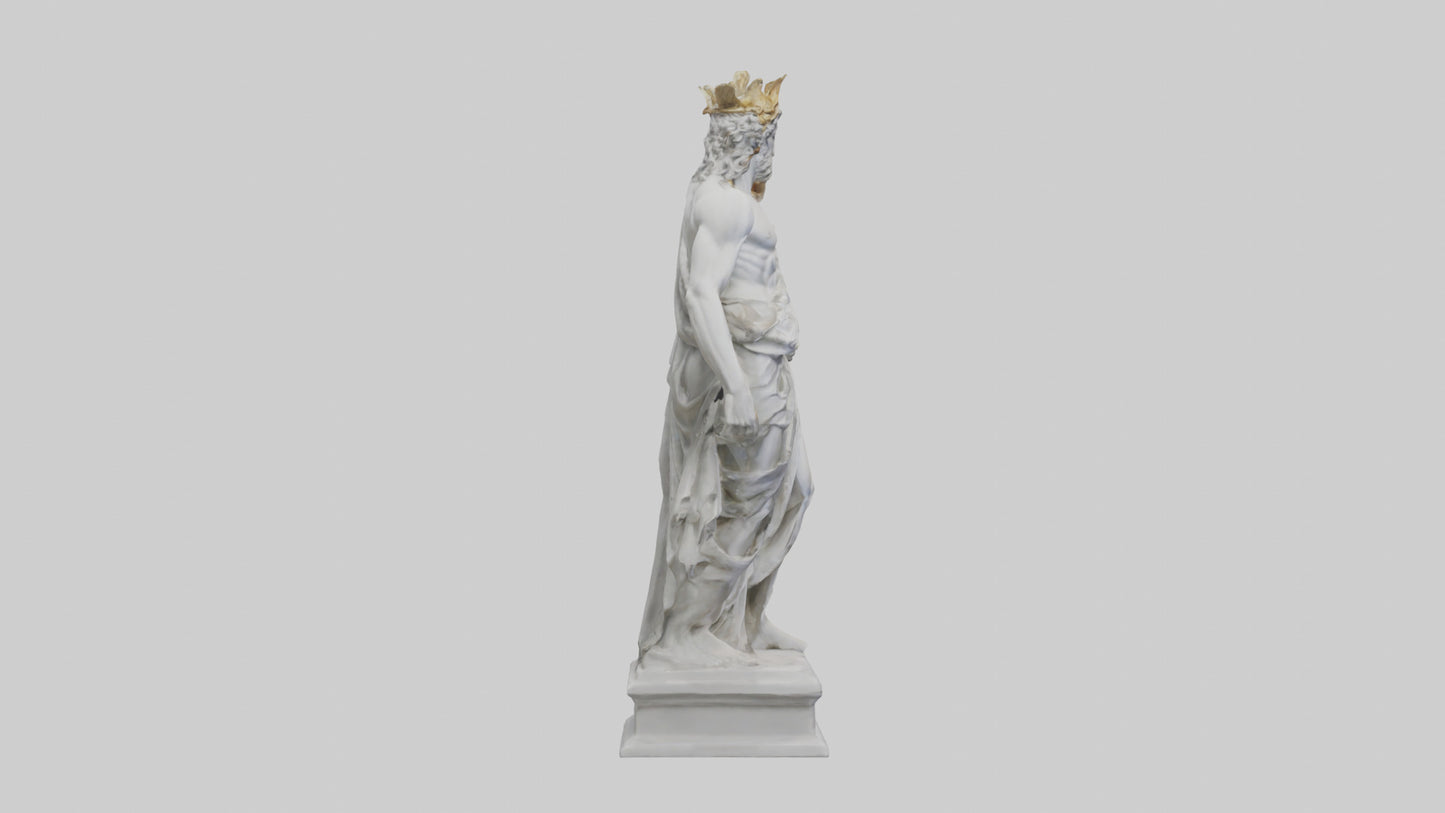 3D model Greek God statue model VR / AR / low-poly