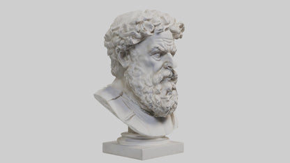 3D model Greek Philosopher bust model VR / AR / low-poly