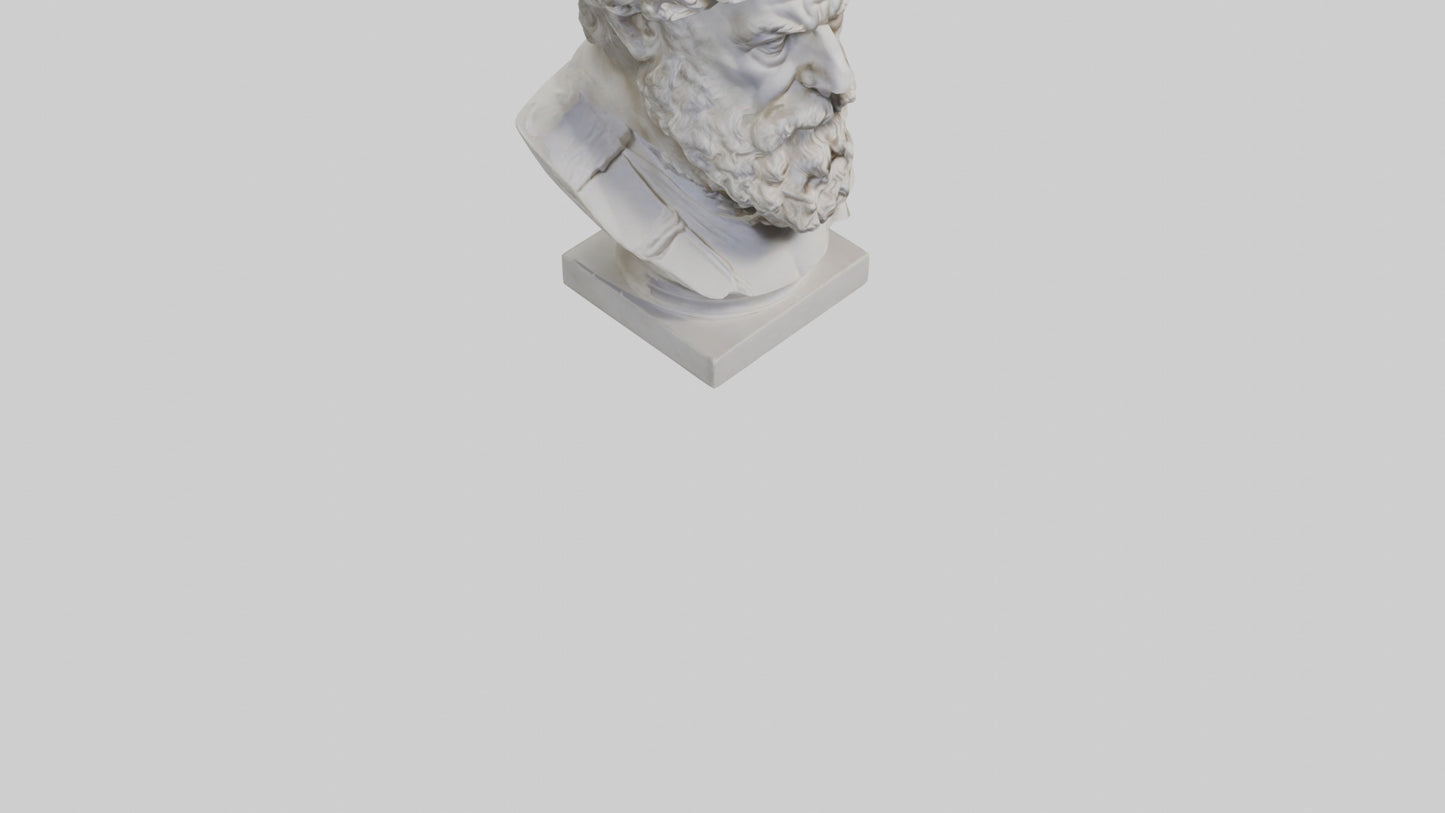 3D model Greek Philosopher bust model VR / AR / low-poly