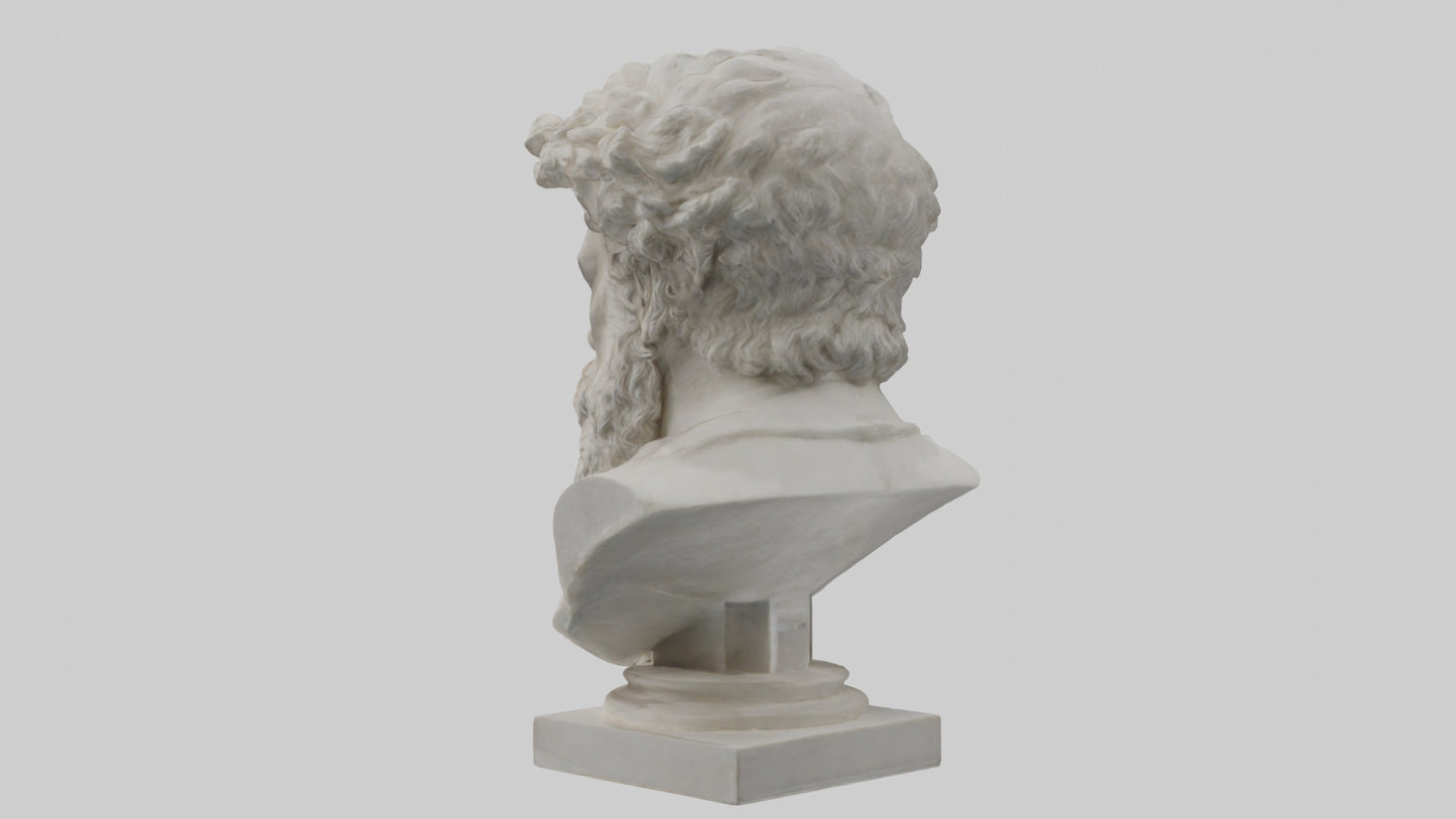 3D model Greek Philosopher bust model VR / AR / low-poly