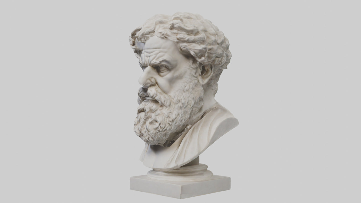 3D model Greek Philosopher bust model VR / AR / low-poly