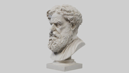 3D model Greek Philosopher bust model VR / AR / low-poly