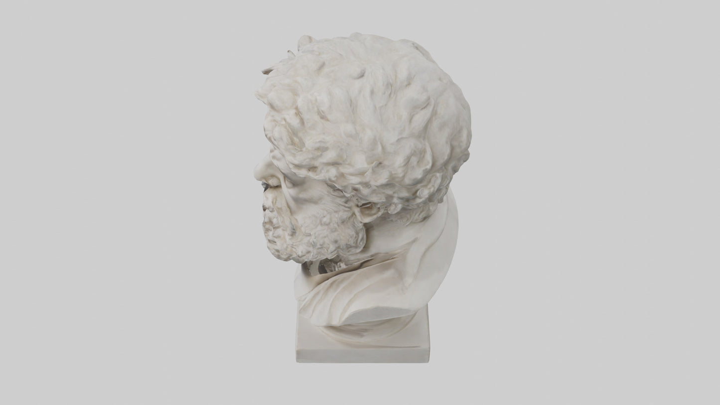 3D model Greek Philosopher bust model VR / AR / low-poly