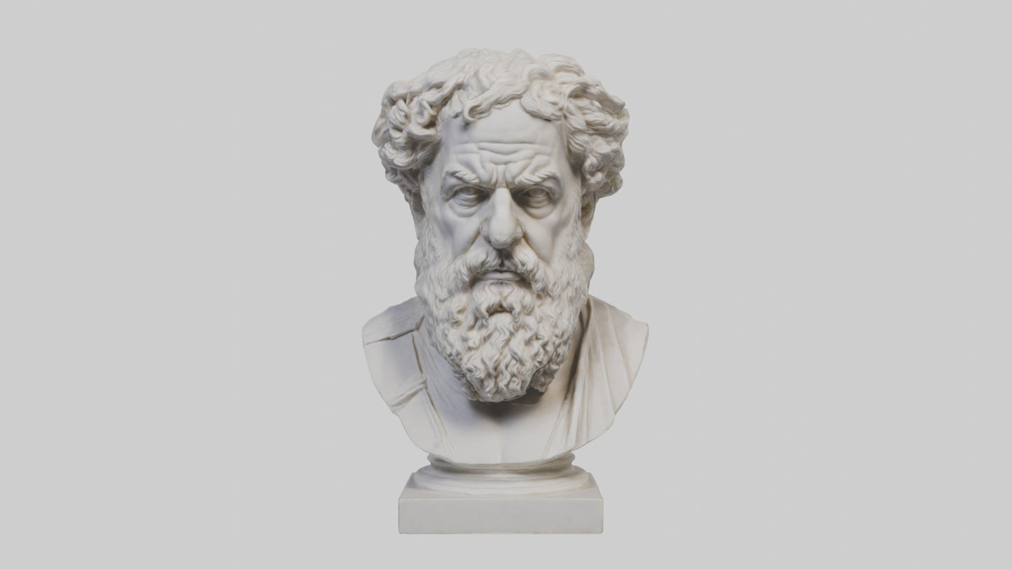 3D model Greek Philosopher bust model VR / AR / low-poly