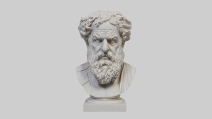 3D model Greek Philosopher bust model VR / AR / low-poly