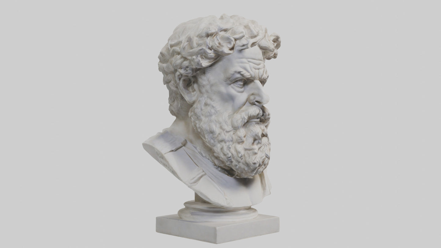 3D model Greek Philosopher bust model VR / AR / low-poly
