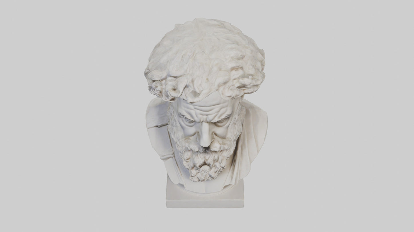 3D model Greek Philosopher bust model VR / AR / low-poly