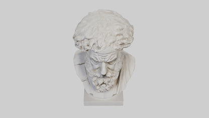 3D model Greek Philosopher bust model VR / AR / low-poly