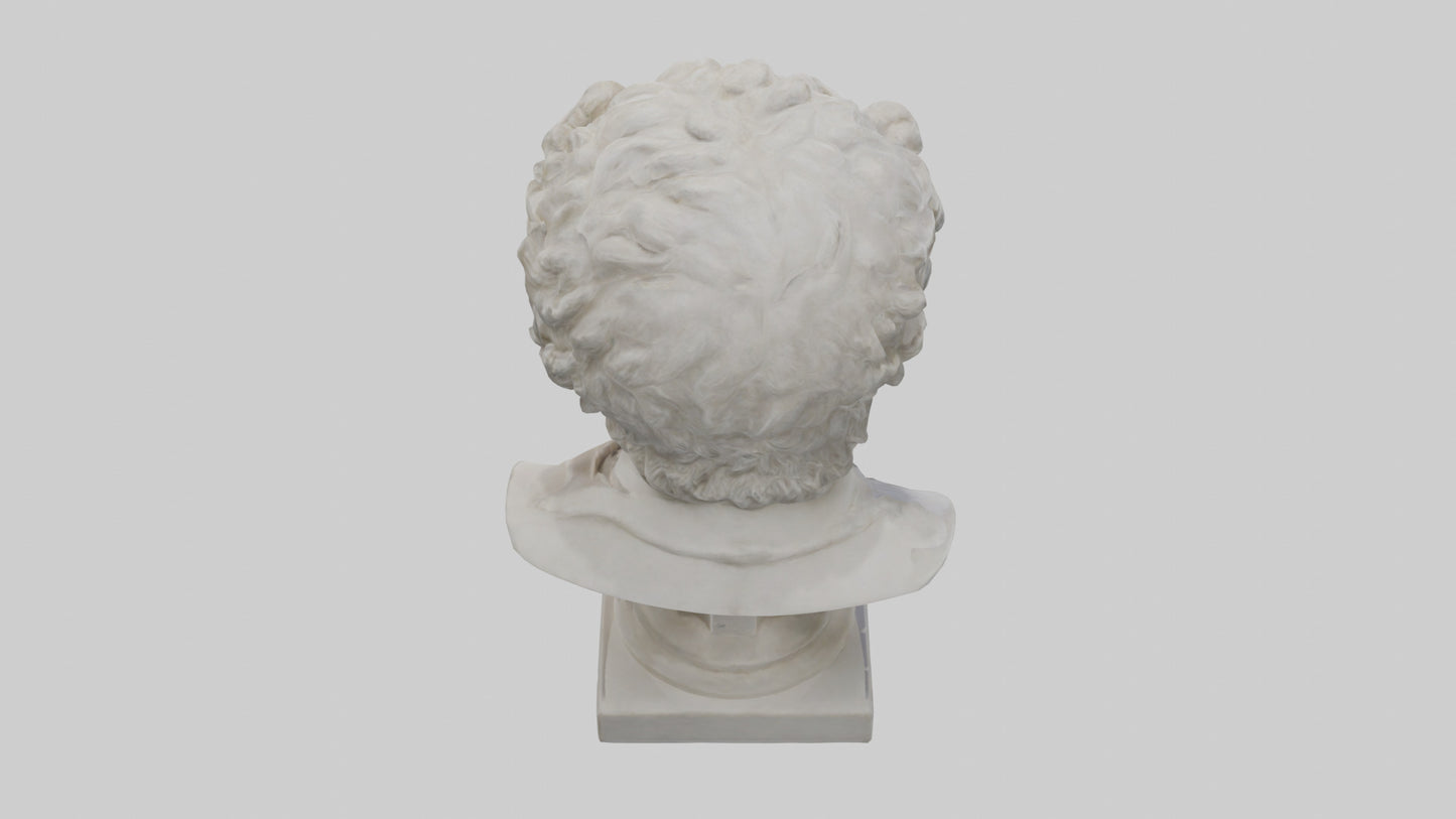 3D model Greek Philosopher bust model VR / AR / low-poly