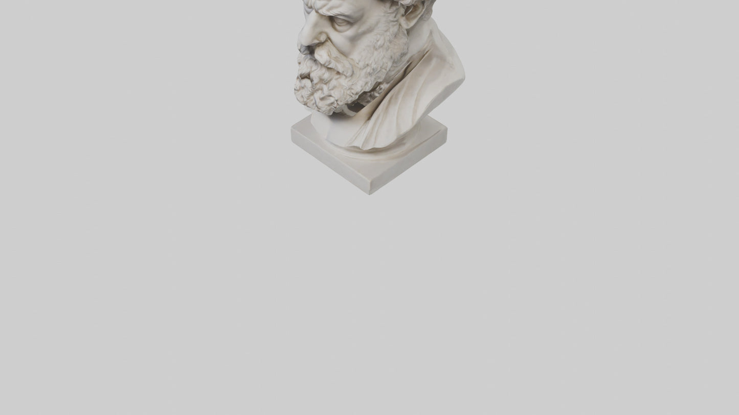 3D model Greek Philosopher bust model VR / AR / low-poly