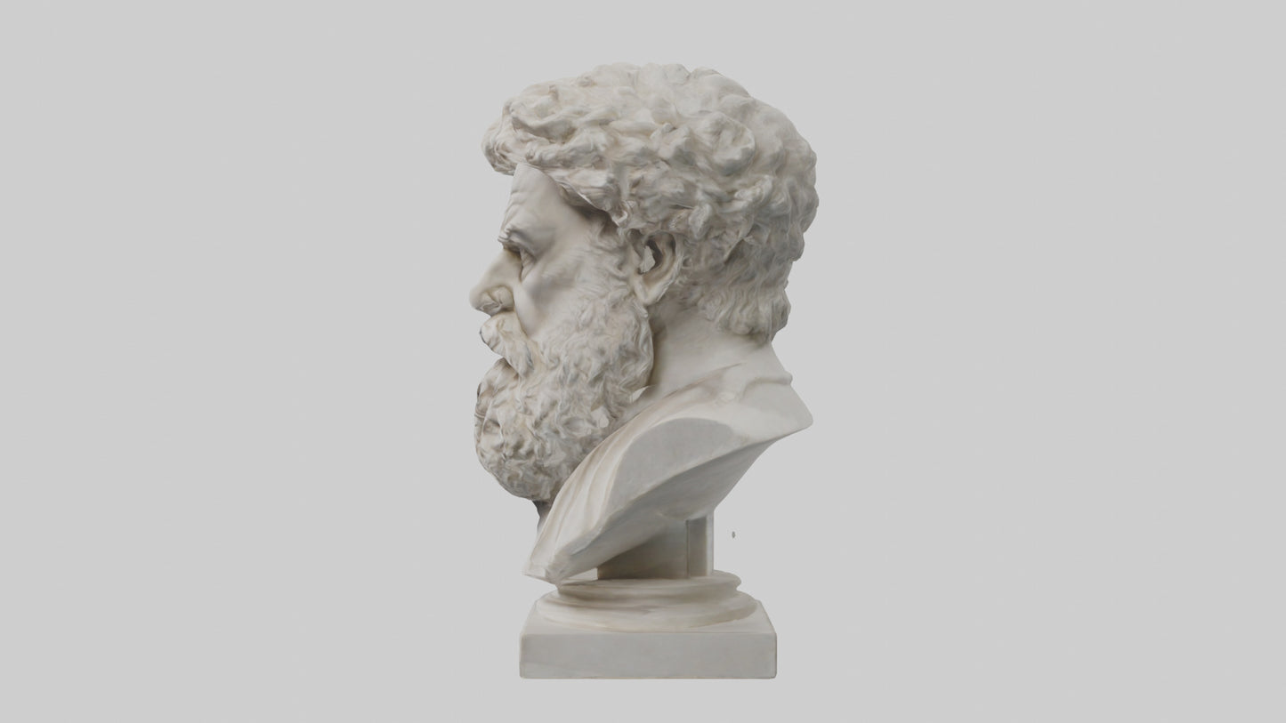 3D model Greek Philosopher bust model VR / AR / low-poly