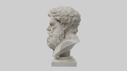 3D model Greek Philosopher bust model VR / AR / low-poly