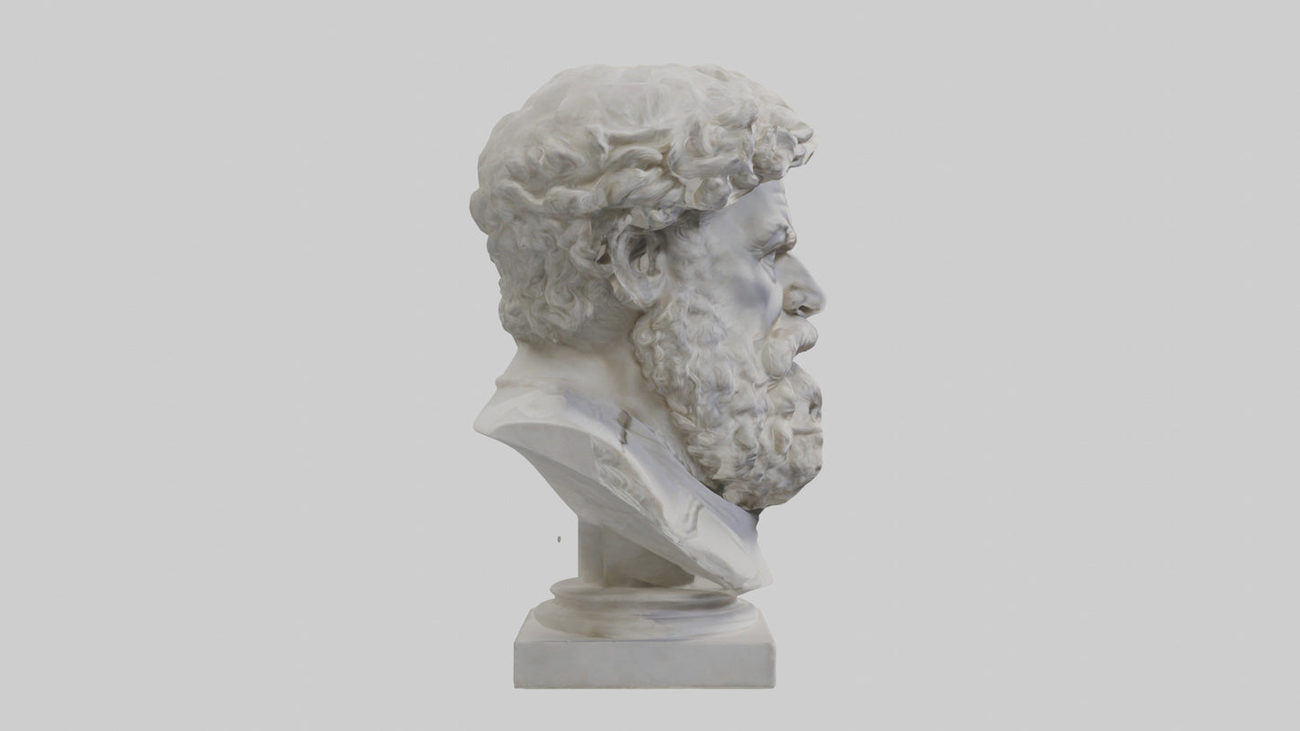 3D model Greek Philosopher bust model VR / AR / low-poly