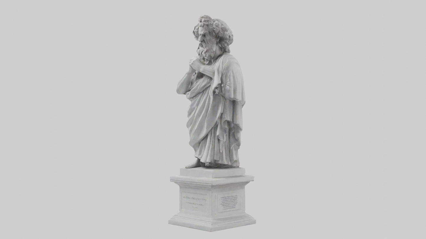 3D model Greek Philosopher statue model VR / AR / low-poly