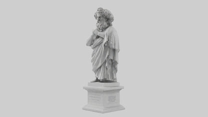 3D model Greek Philosopher statue model VR / AR / low-poly