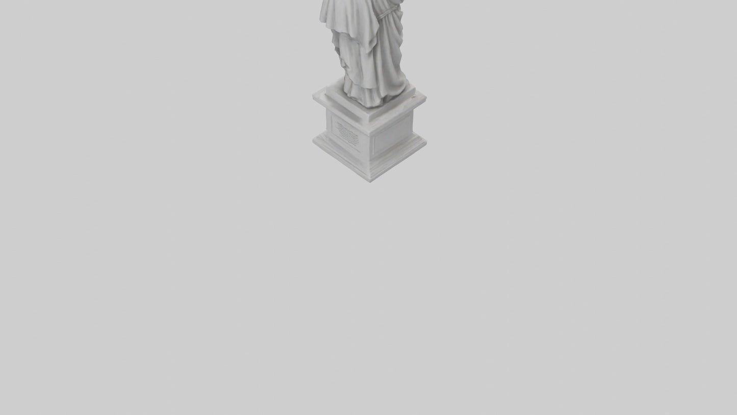 3D model Greek Philosopher statue model VR / AR / low-poly