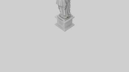 3D model Greek Philosopher statue model VR / AR / low-poly
