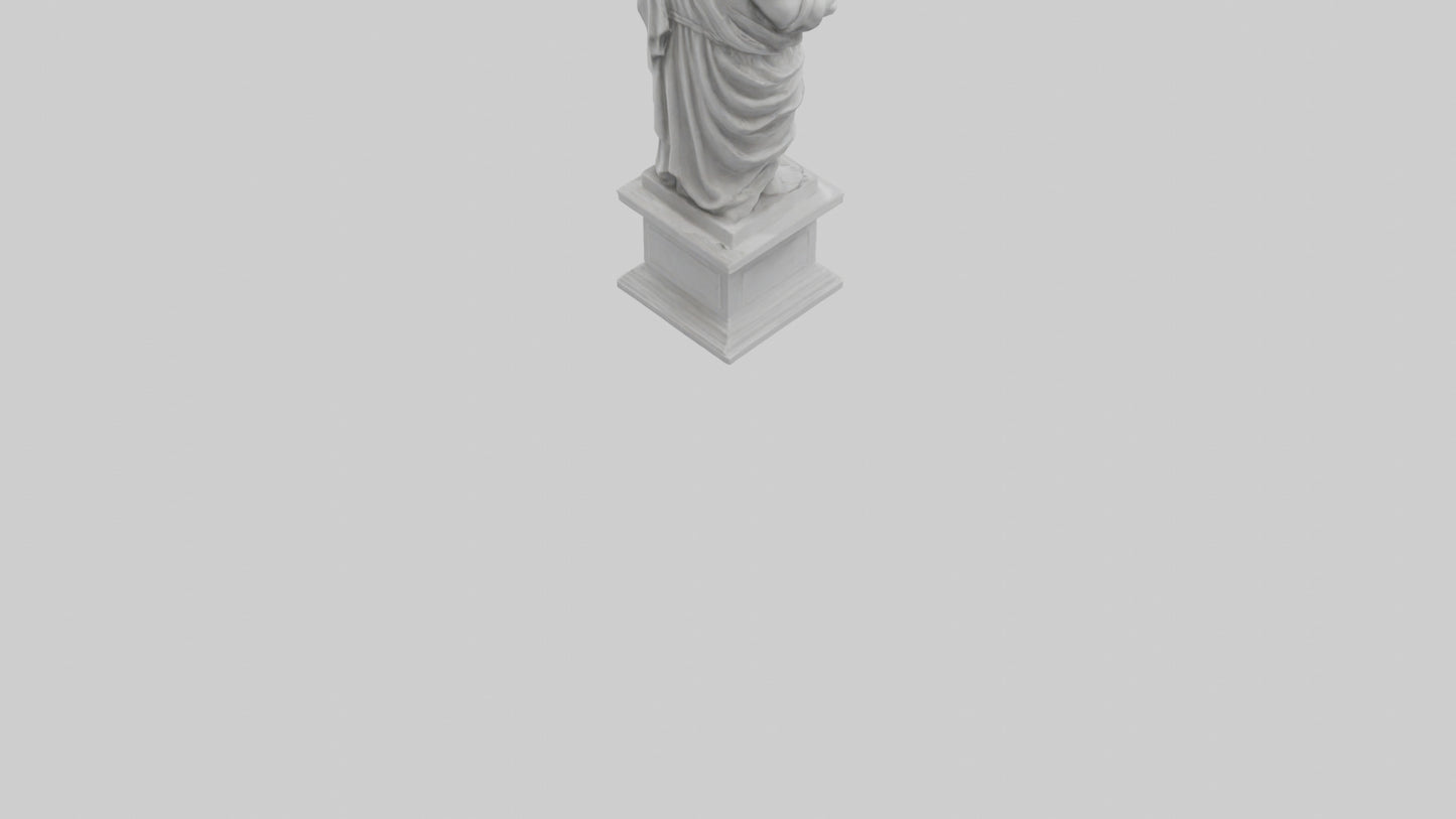 3D model Greek Philosopher statue model VR / AR / low-poly