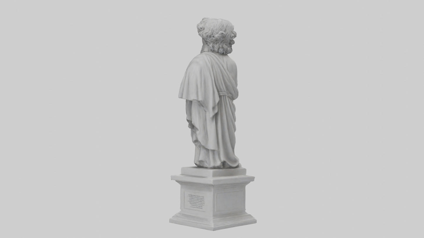 3D model Greek Philosopher statue model VR / AR / low-poly