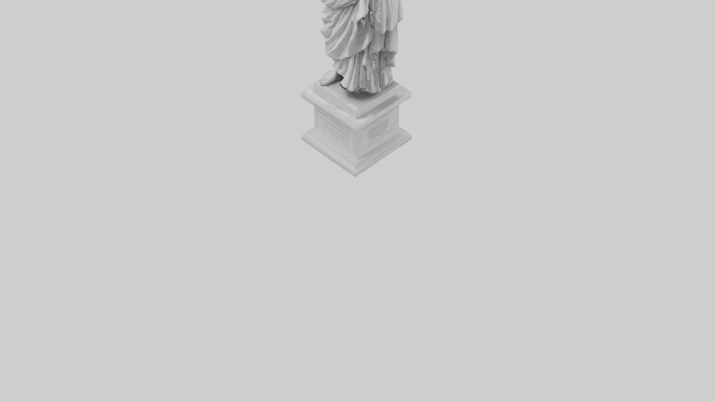 3D model Greek Philosopher statue model VR / AR / low-poly