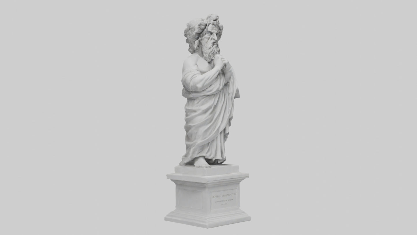 3D model Greek Philosopher statue model VR / AR / low-poly
