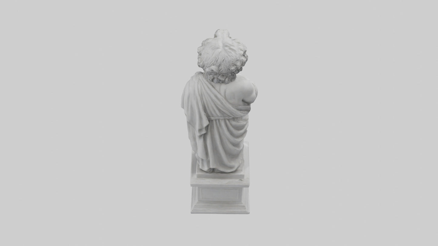 3D model Greek Philosopher statue model VR / AR / low-poly