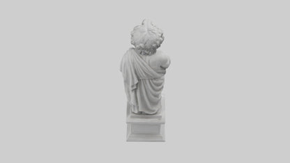 3D model Greek Philosopher statue model VR / AR / low-poly