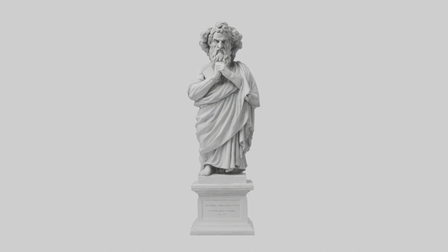 3D model Greek Philosopher statue model VR / AR / low-poly