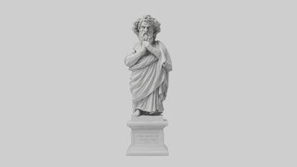 3D model Greek Philosopher statue model VR / AR / low-poly