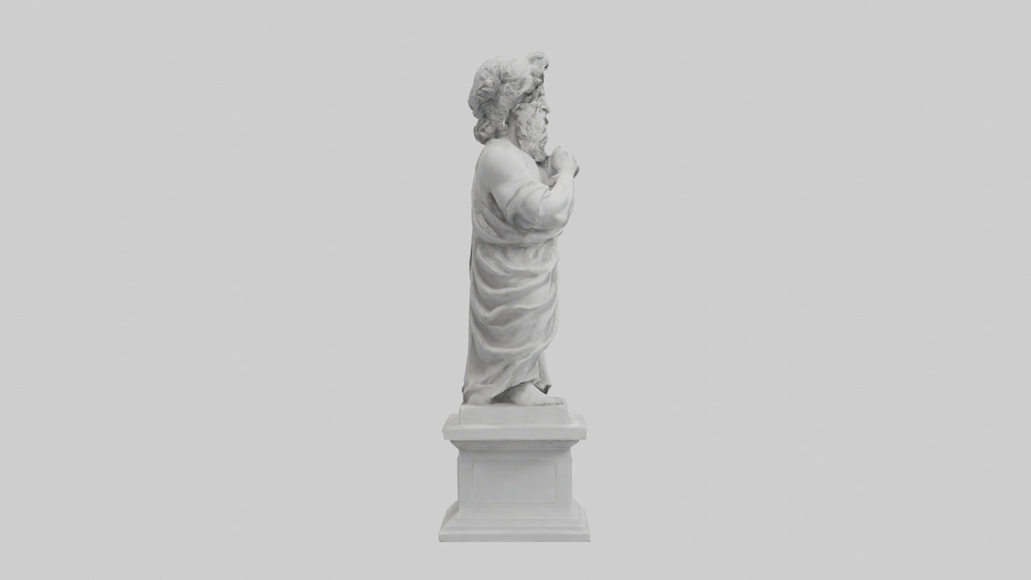 3D model Greek Philosopher statue model VR / AR / low-poly