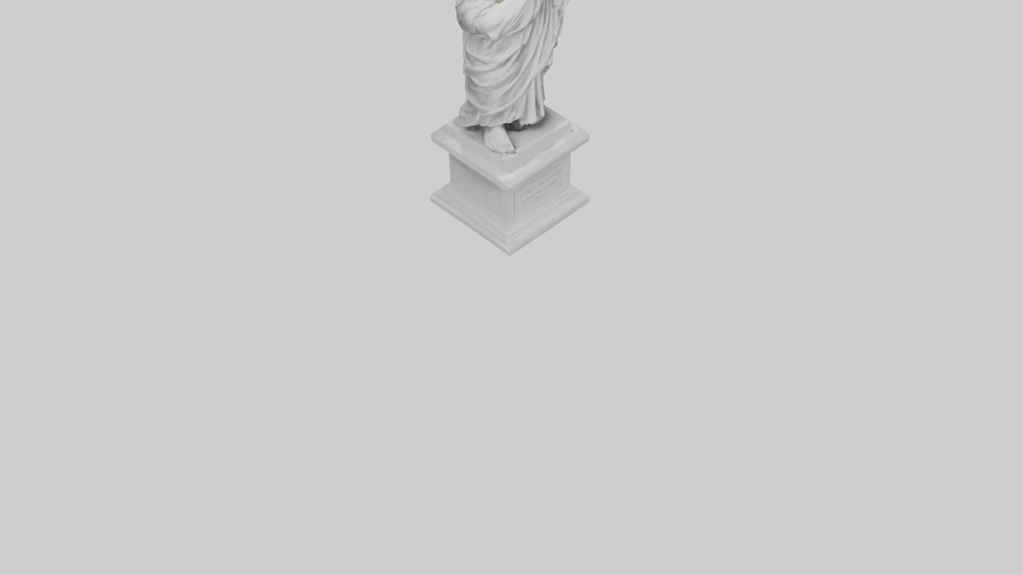 3D model Greek Philosopher statue model VR / AR / low-poly