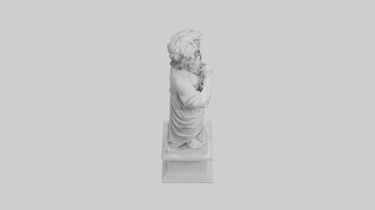 3D model Greek Philosopher statue model VR / AR / low-poly