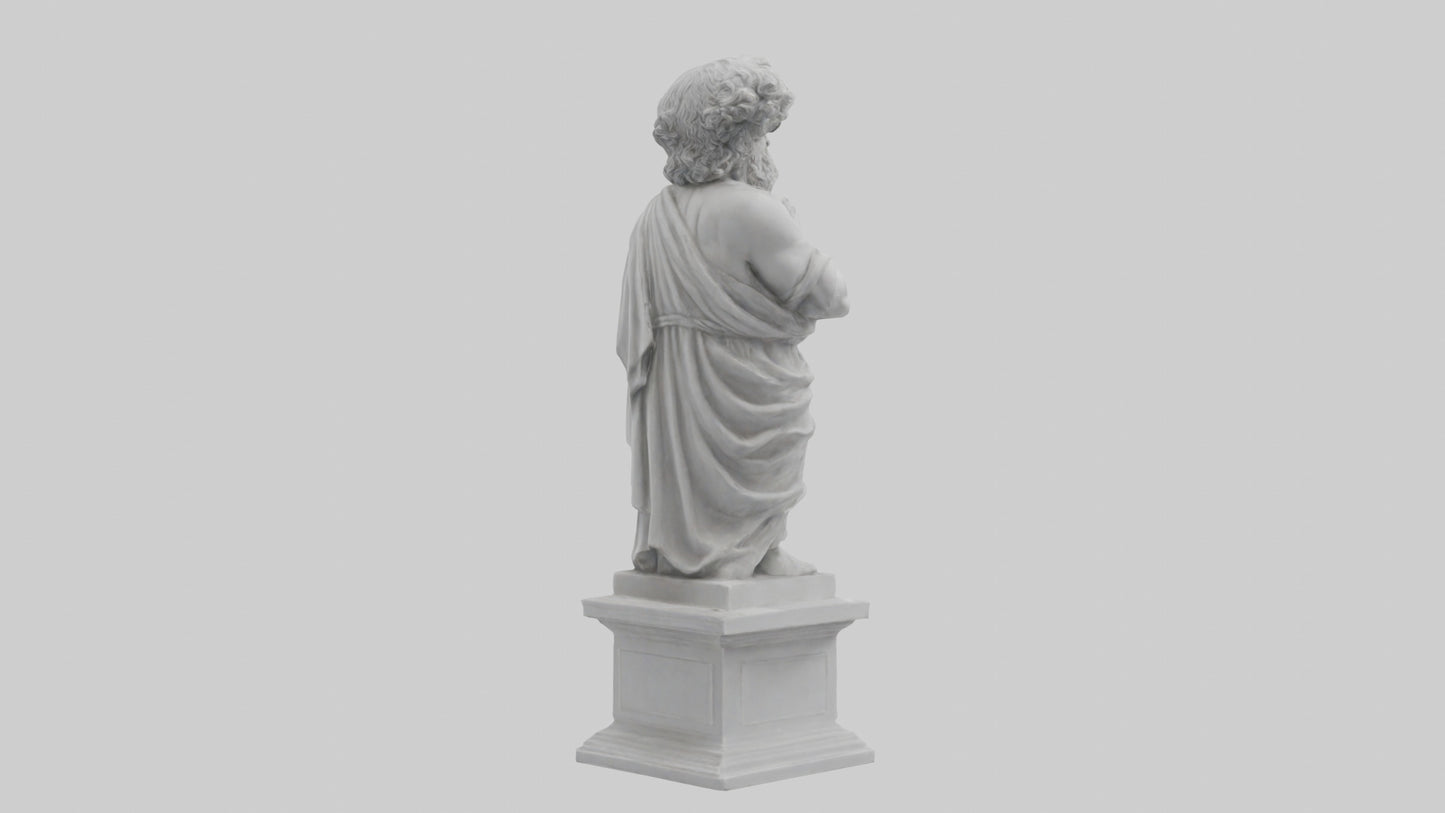 3D model Greek Philosopher statue model VR / AR / low-poly