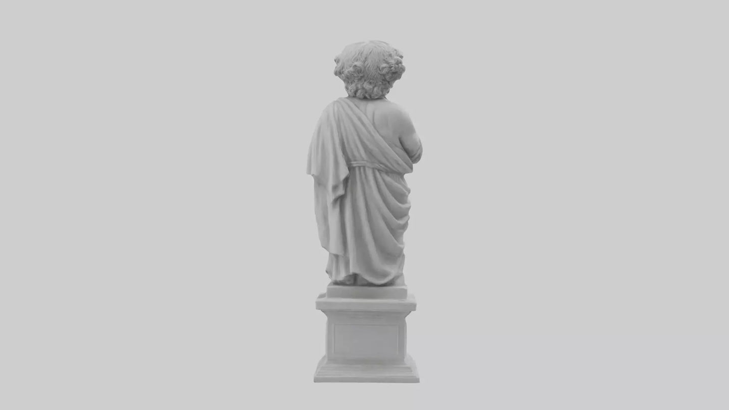 3D model Greek Philosopher statue model VR / AR / low-poly