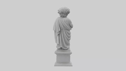 3D model Greek Philosopher statue model VR / AR / low-poly