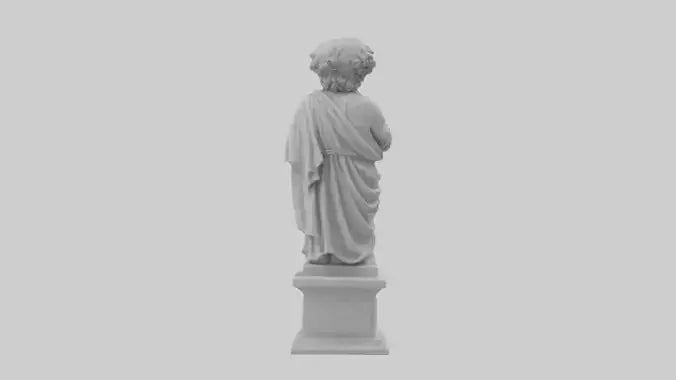 3D model Greek Philosopher statue model VR / AR / low-poly