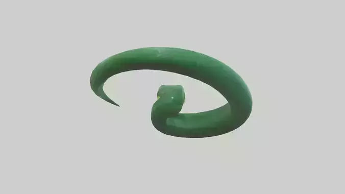 3D model Green Anaconda coiled model VR / AR / low-poly