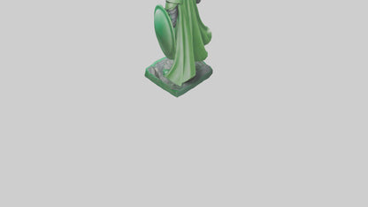 Green Defender Statue model VR / AR / low-poly