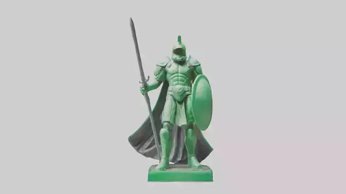 Green Defender Statue model VR / AR / low-poly