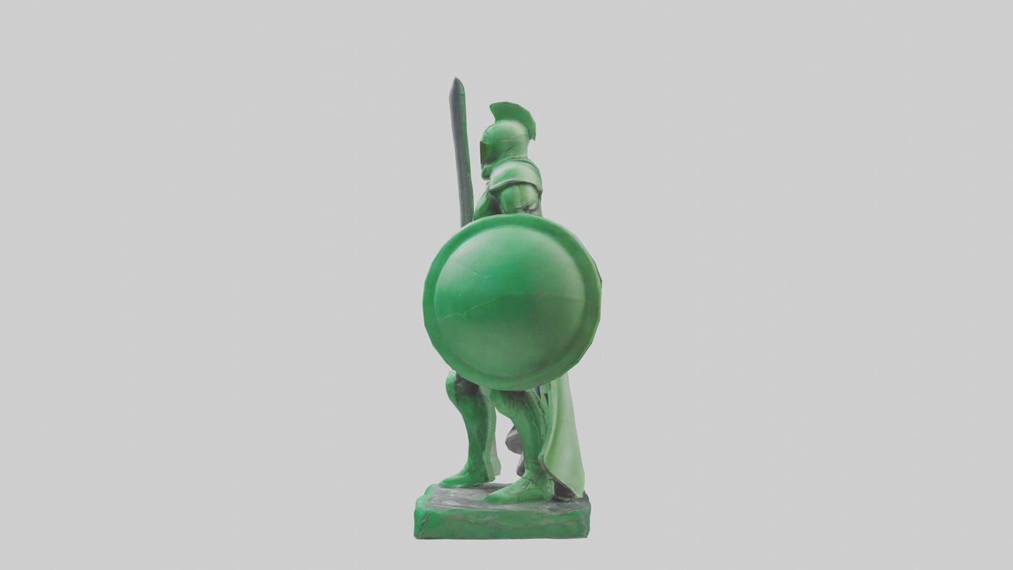 Green Defender Statue model VR / AR / low-poly