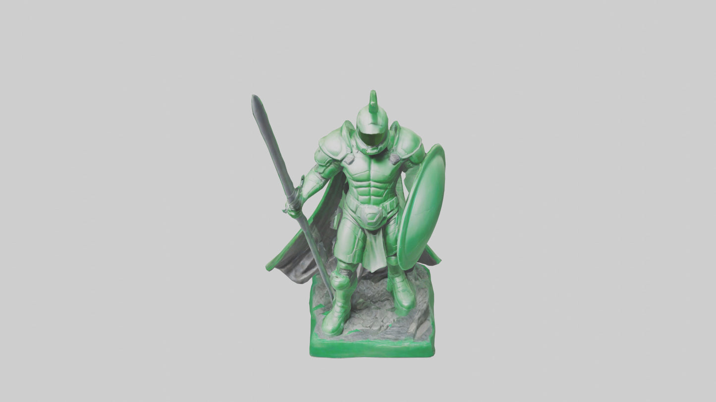 Green Defender Statue model VR / AR / low-poly