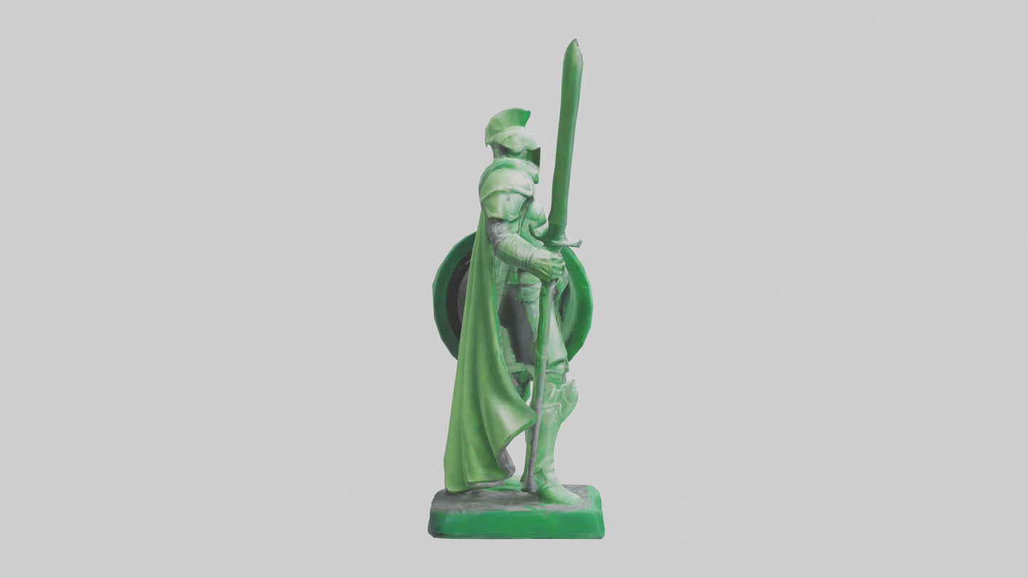 Green Defender Statue model VR / AR / low-poly