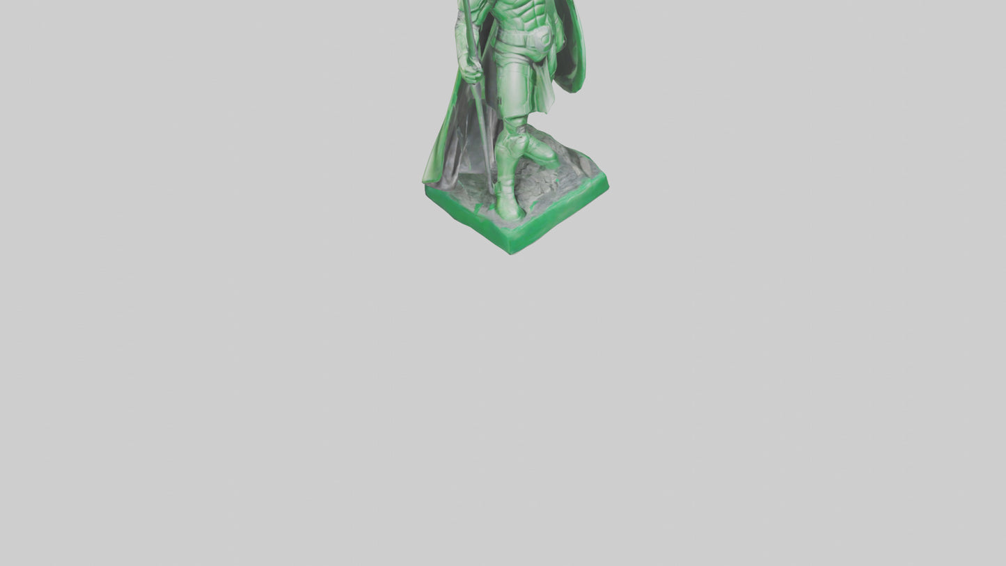 Green Defender Statue model VR / AR / low-poly