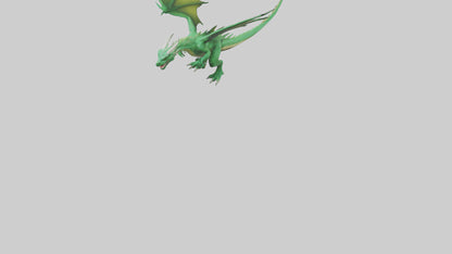 3D model Green Dragon model VR / AR / low-poly