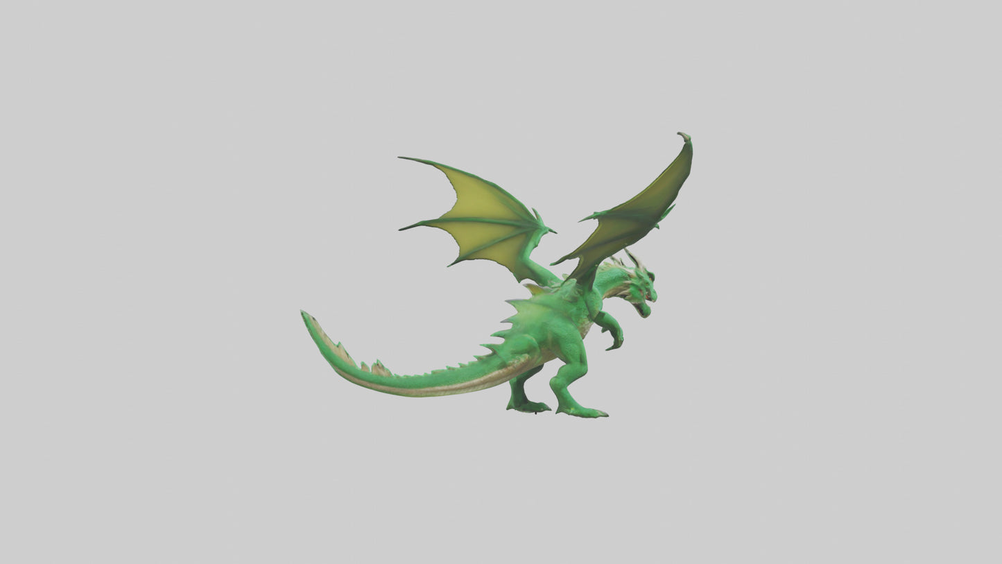 3D model Green Dragon model VR / AR / low-poly