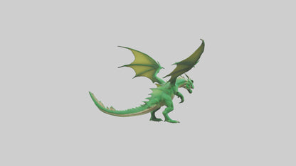 3D model Green Dragon model VR / AR / low-poly